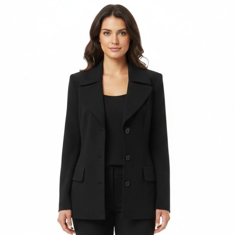 Vintage MNG by Mango Women's Blazer Jacket Black Size 8 Notched Lapel 3 Button